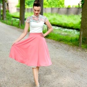 Steady Clothing pink circle skirt with pockets
